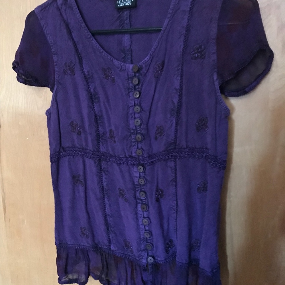 Bohemian Hippie Purple Open Back Top